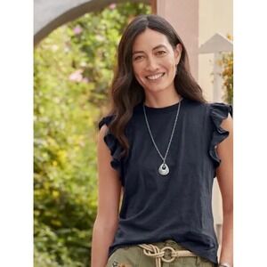 Sundance Black Uptown Tee, Ruffle Sleeves